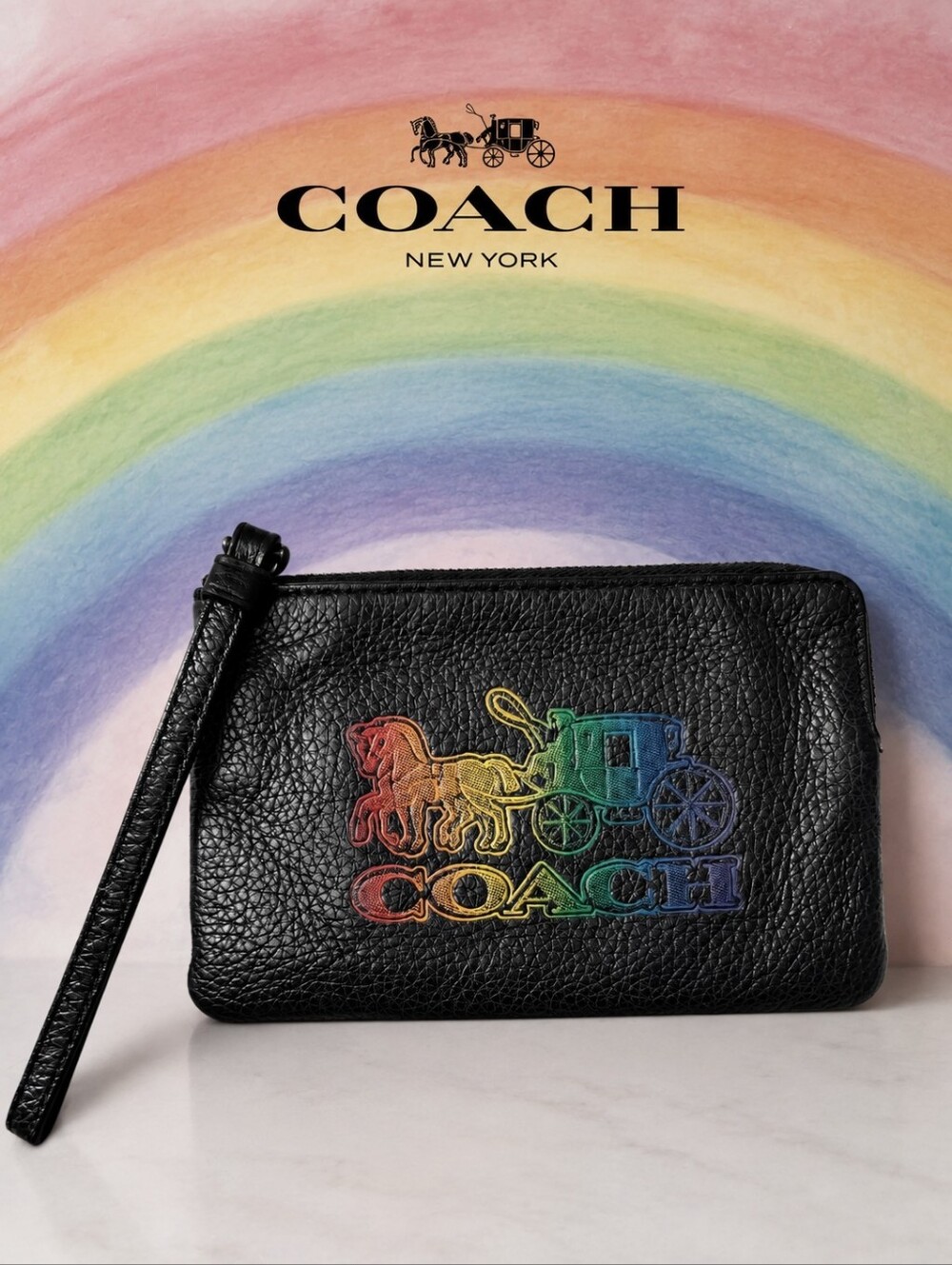 Coach Rainbow Wristlet